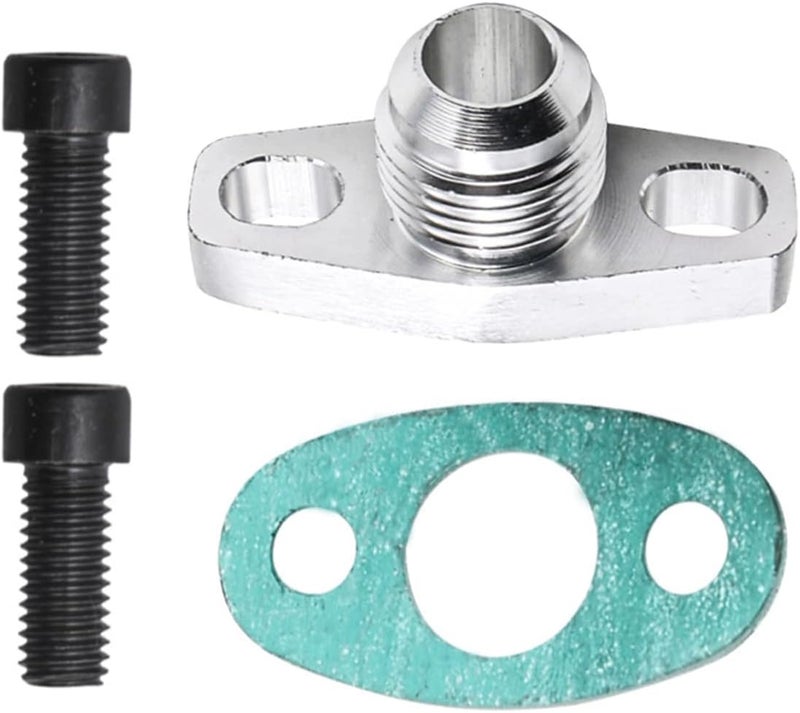 Yonput 1 PC AN10 Aluminium Alloy GT25 GT30 GT28 Turbo Oil Return Drain Flange Adapter Kit (Silver) - Image 5